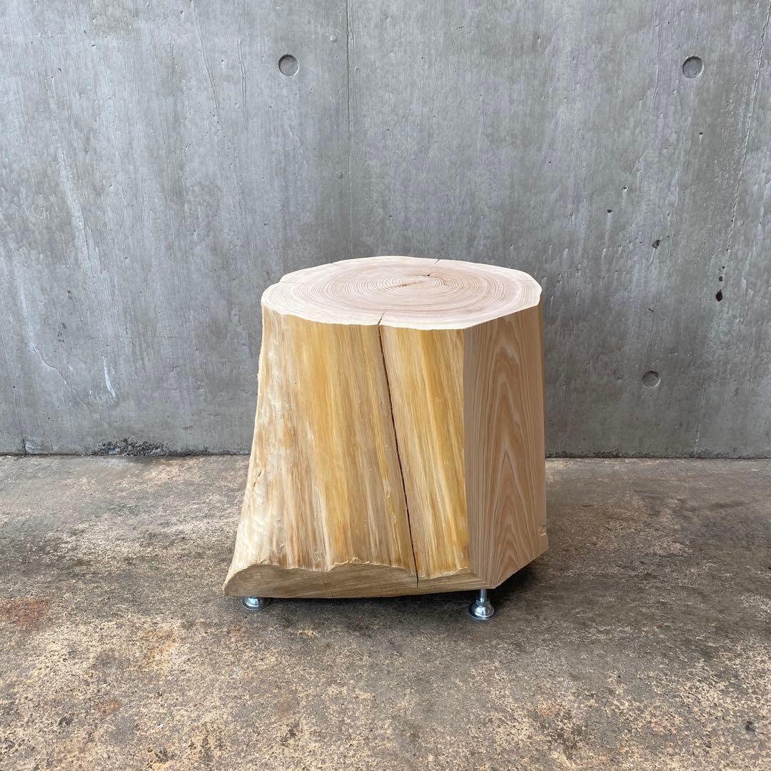 【ひのき切り株のサイドテーブル】丸太 椅子 スツール インテリア 什器 ショップ