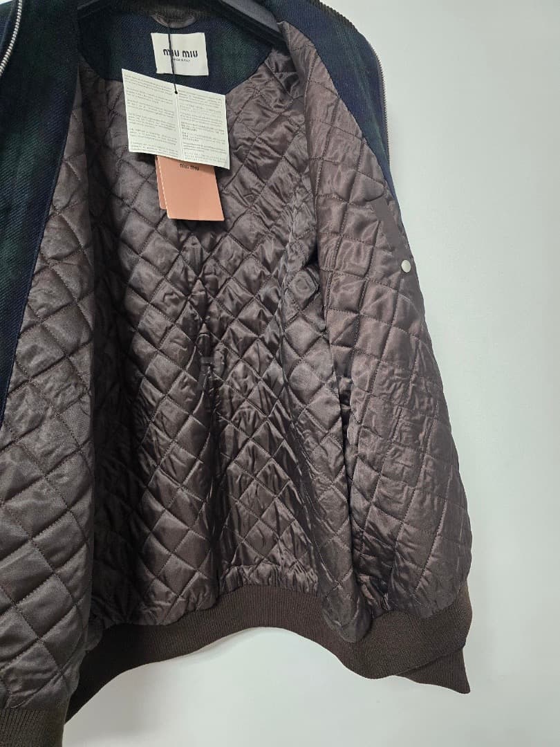 Miu Miu 25 カラーブロック コーデュロイチェックキルティングジャケット