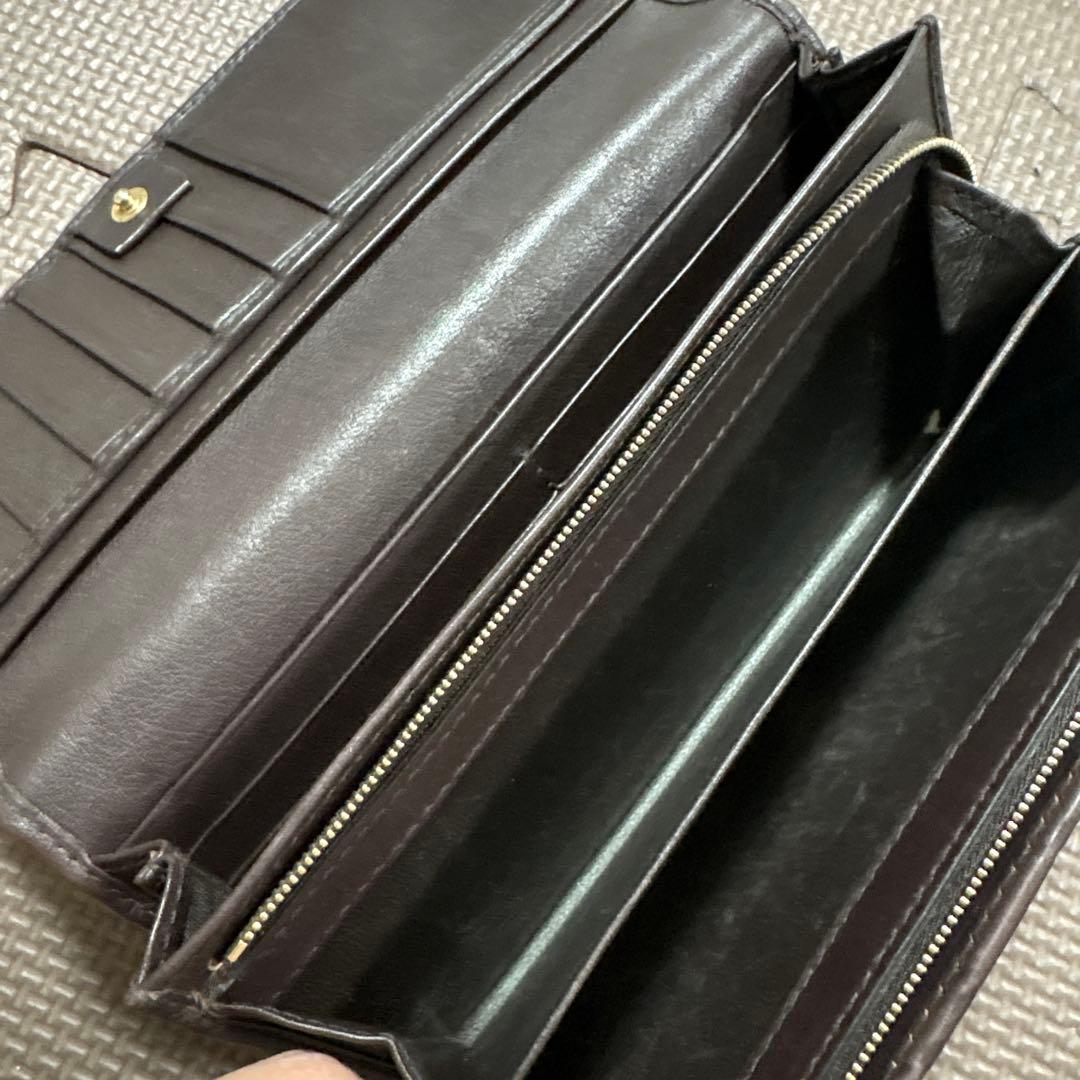 GUCCI GGパターン パープル レザー長財布