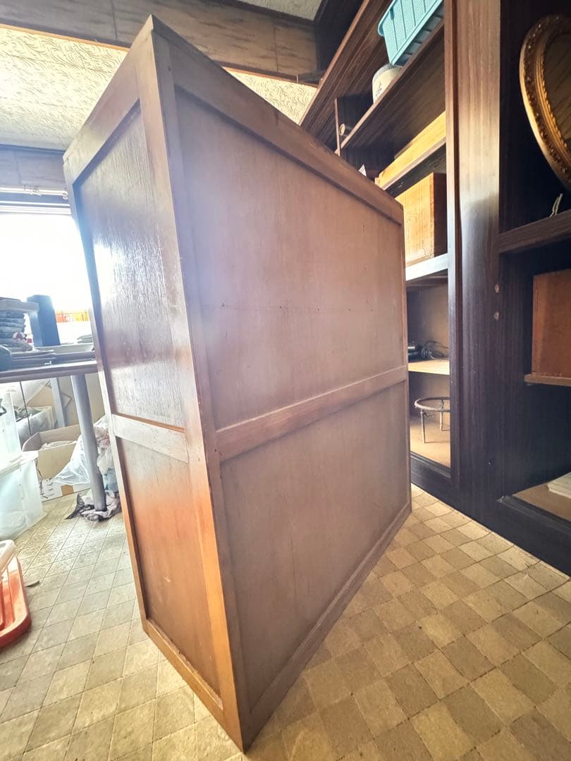 レトロ木製収納キャビネット 7引き出し