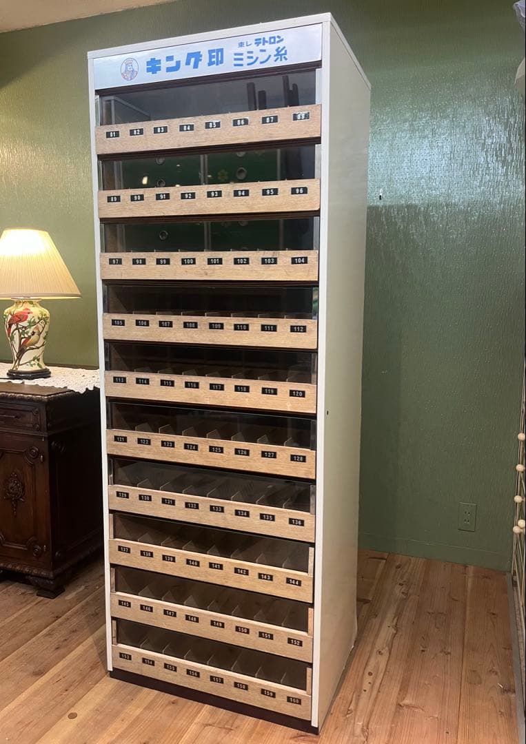 ミシン糸ケース 収納棚 昭和レトロ 特大 インテリア アンティーク 当時物