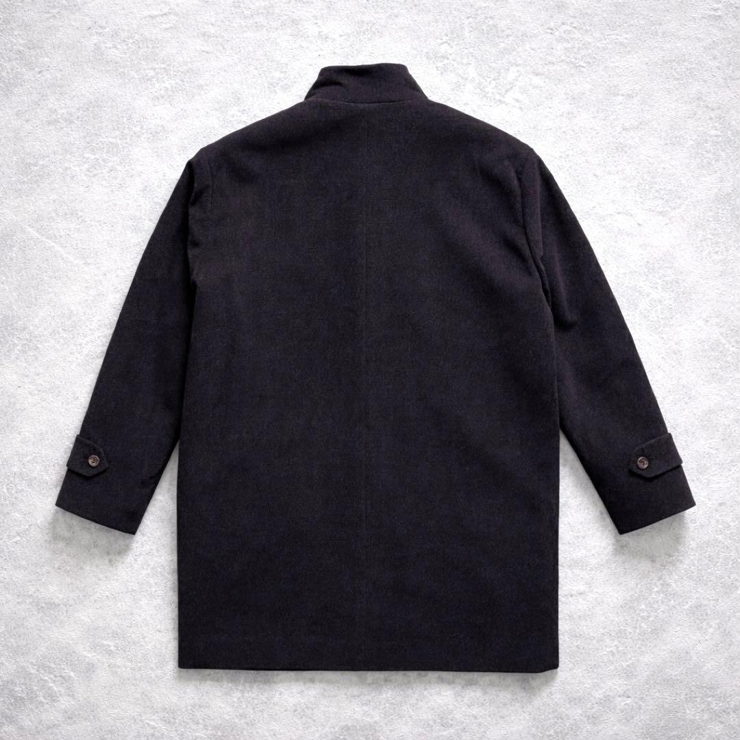 高級 アンゴラ60%使用 スタンドカラーコート L ブラック タグ付き新品未使用