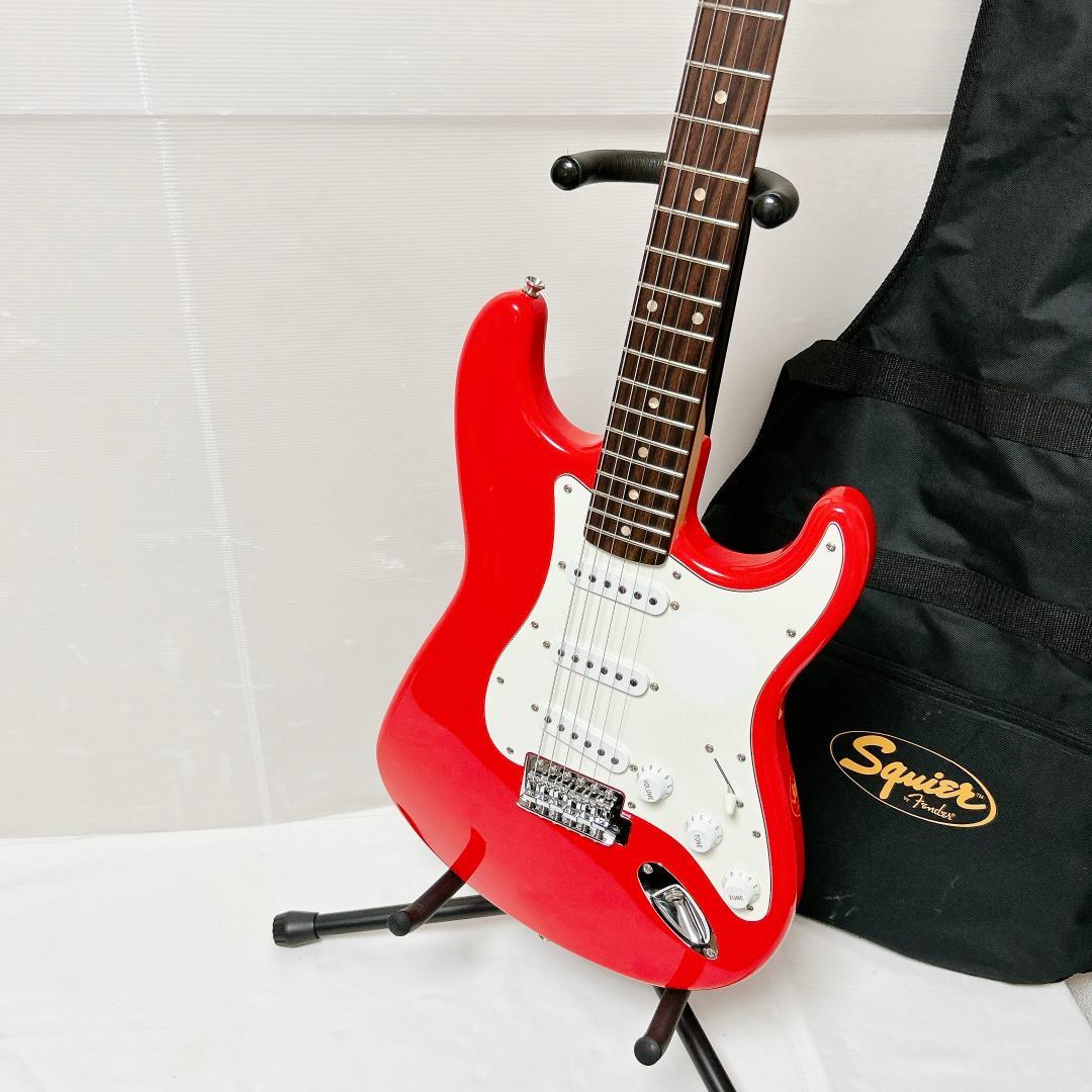 美品 Squier スクワイヤー ストラトキャスター 赤 ヴァーミリオンレッド