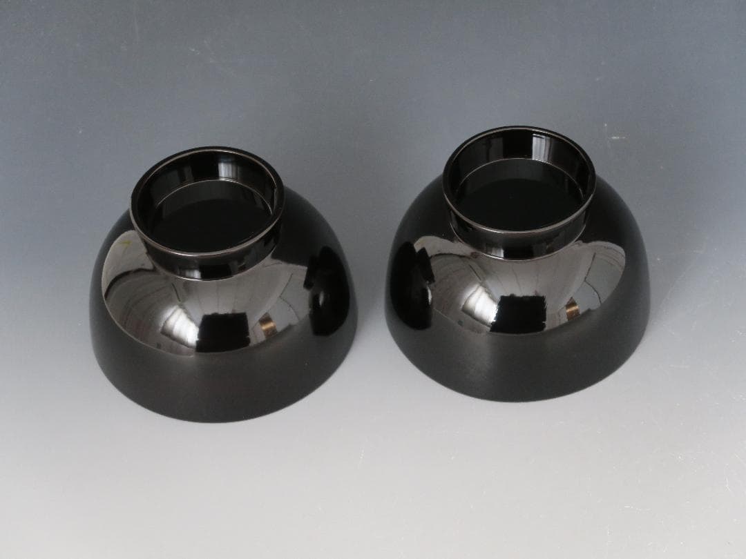 【輪島塗】雑煮椀 塩徳屋漆器店 黒内朱塗 二客揃 布着堅地 天然木 共箱