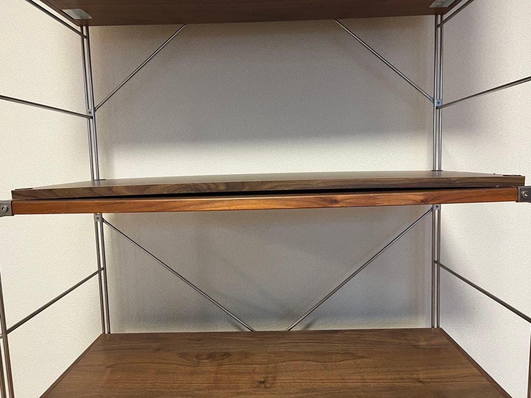 無印良品ステンレスユニットシェルフウォールナット材引き出し、ガラス戸付き