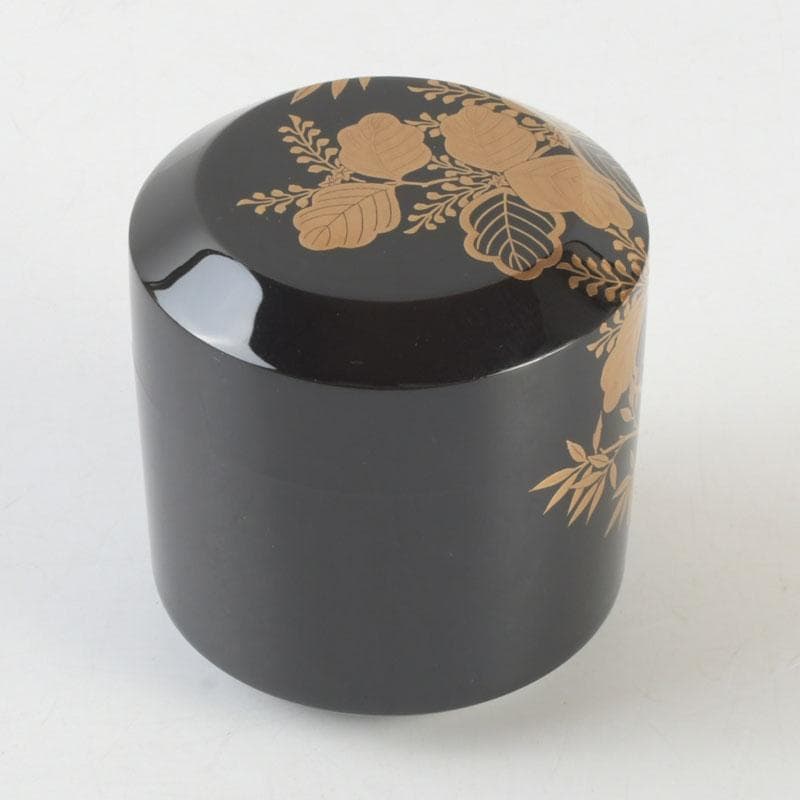 tkfm2002坂下雄峰作　惺斉好写　桐竹蒔絵　大雪吹　共箱　V　9621