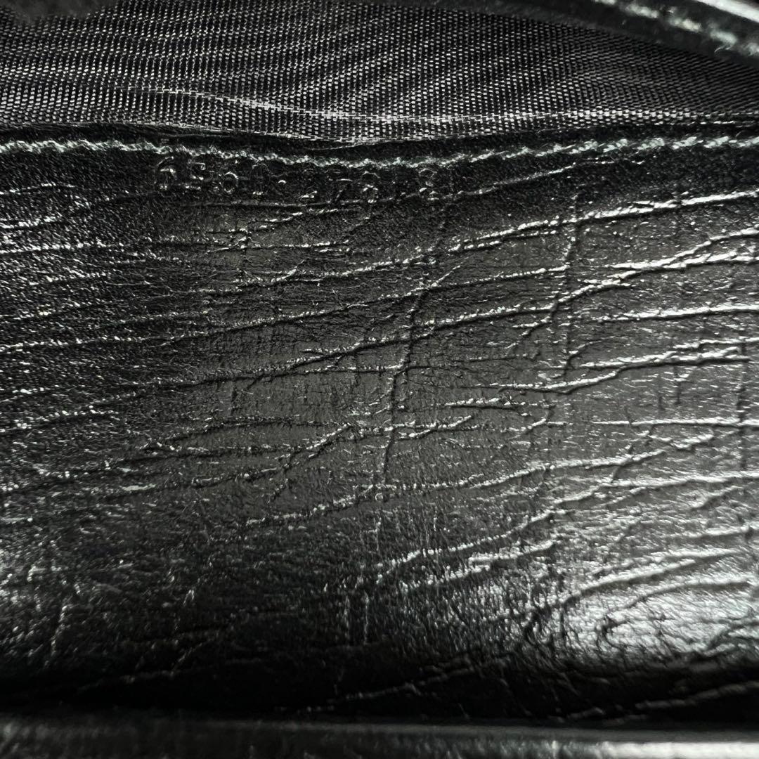 GUCCI グッチ GGキャンバス レザー シェリーライン 長財布 ブラック