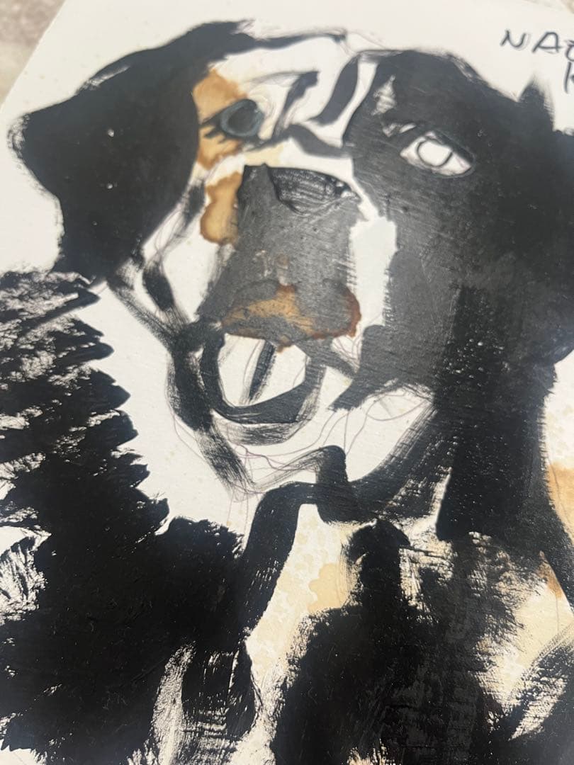 北村直登　犬（レトリバー）の油彩画