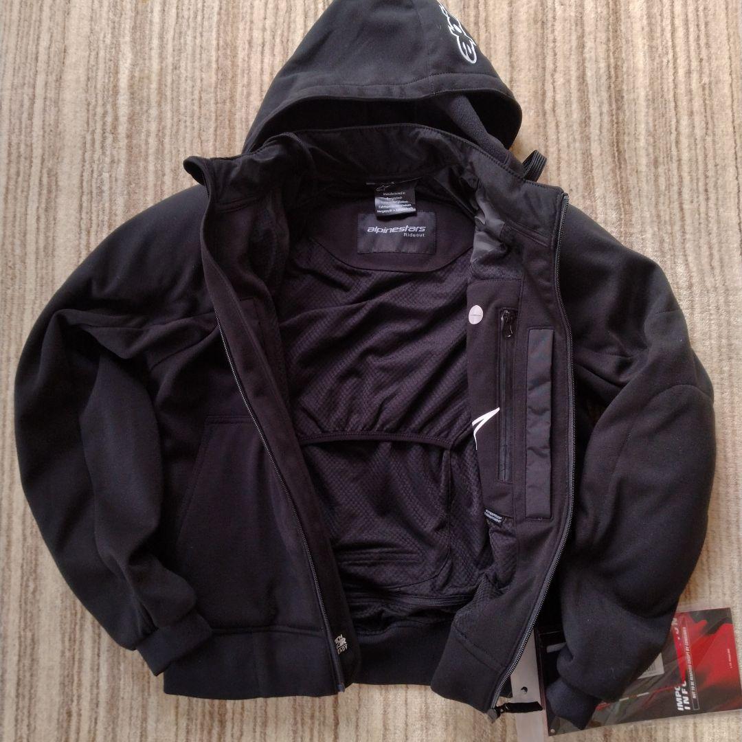 Alpinestars ブラックジャケット フード付き