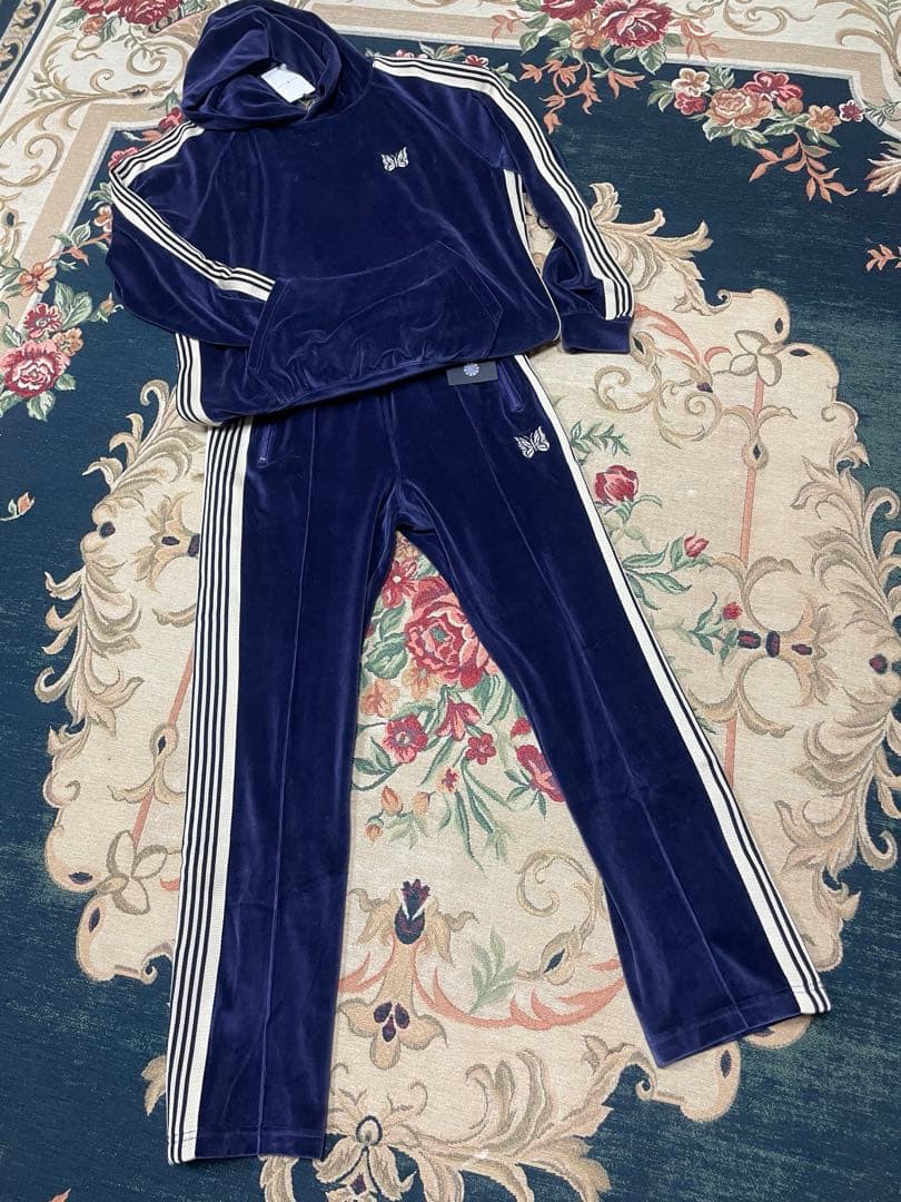 新品　Needls ベロアパーカーS トラックパンツ narrow XS セット