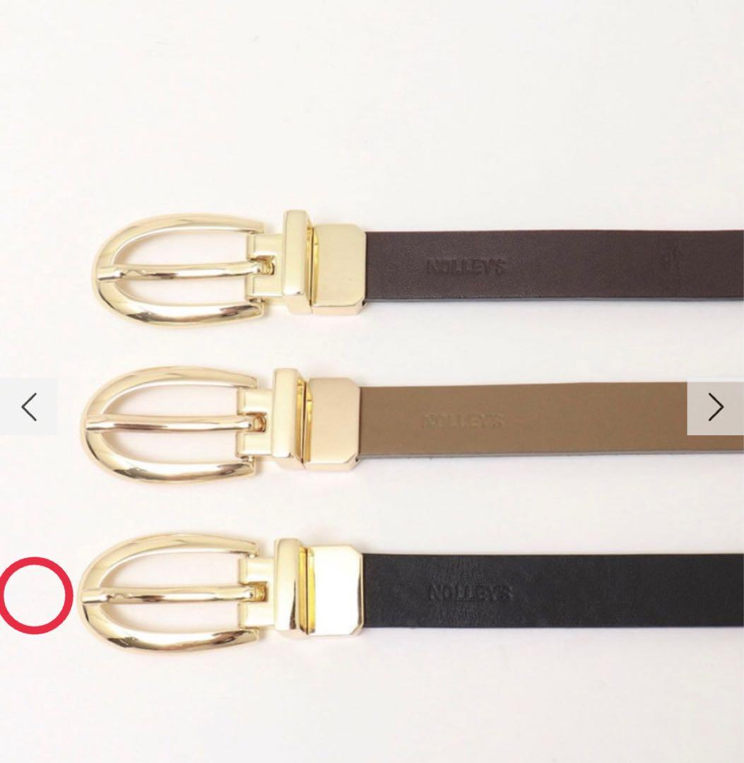 （今季）新品同様 NOLLEY'S 黒リバーシブルレザーベルト ゴールドバックル