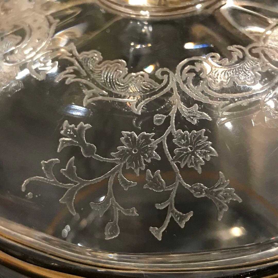 極稀少サンルイSt Louis★クレオCleoクリスタルシュガーボウル★金彩装飾