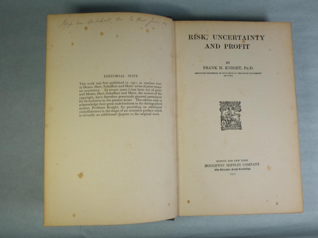 Night  Risk,Uncertainty,& Profit ナイト リスク