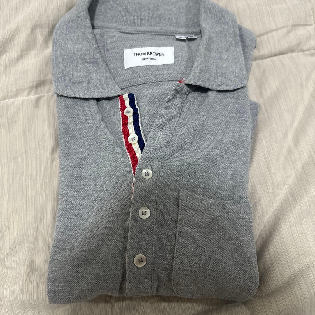 値下げ美品THOM BROWNE ポロシャツ グレー サイズ3