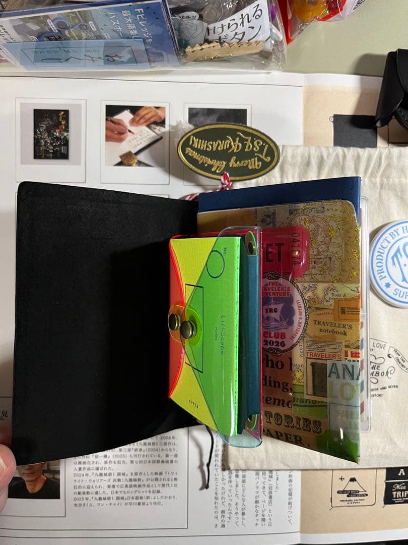 USEDトラベラーズノート パスポートサイズ ブラック財布化仕様にカスタマイズ