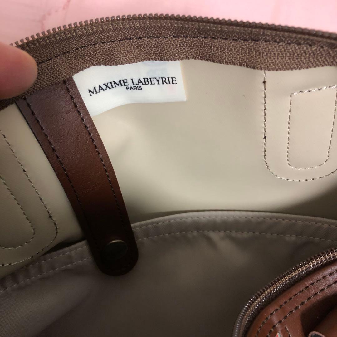 昭和　ボストンバッグ 緑色と茶色のチェック柄